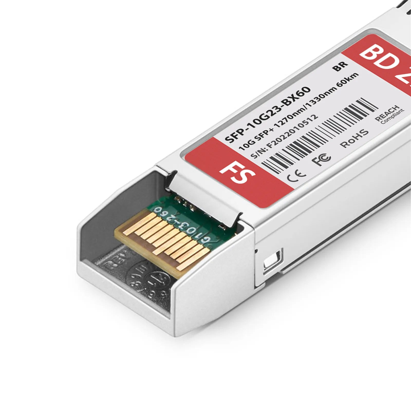 FyberOptix Brocade 10G-SFPP-BXU-60K Compatible 10GBASE-BX60-U BiDi SFP+ 1270nm-TX/1330nm-RX 60km DOM Simplex LC/UPC SMF Optical Transceiver Module