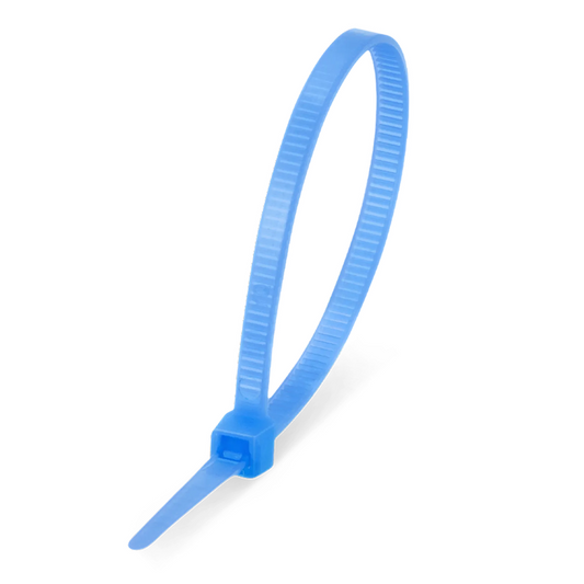 FyberOptix 100Pcs/Pack 6in.L x 0.15in.W Self-Locking Nylon Cable Ties, Blue