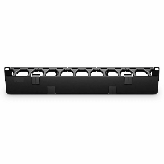 FyberOptix Horizontal Single Sided Steel Manager, 1RU, Finger Duct with Cover, 4.44 in. Depth