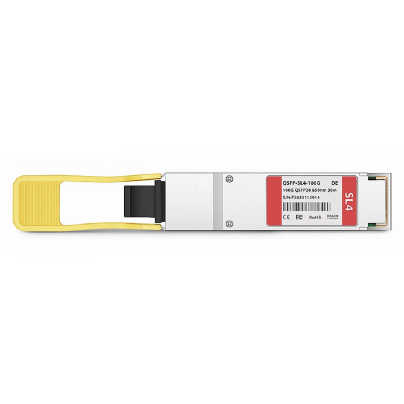 FyberOptix Brocade Compatible 100GBASE-SL4 QSFP28 4 x 25G NRZ 850nm 30m DOM MPO-12/UPC MMF Optical Transceiver Module, Breakout to 4 x 25G-SR