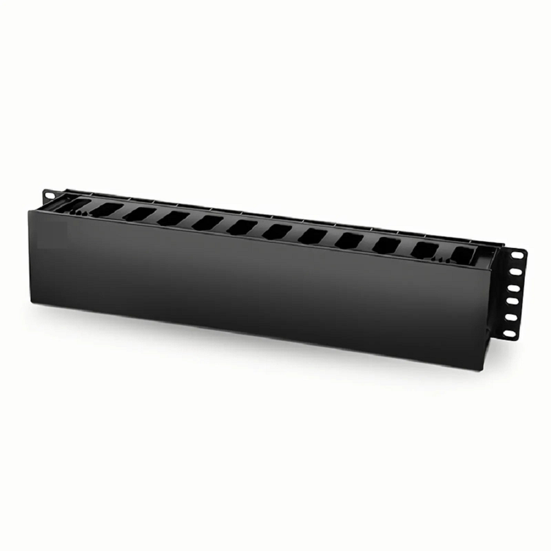 FyberOptix Horizontal Single Sided Manager, 2RU, Finger Duct with Cover, 3.43 in. Depth