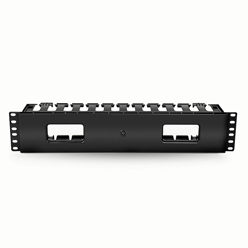 FyberOptix Horizontal Single Sided Manager, 2RU, Finger Duct with Cover, 3.43 in. Depth