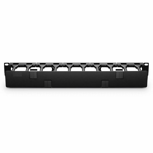 FyberOptix Horizontal Single Sided Steel Manager, 1RU, Finger Duct with Cover, 4.44 in. Depth