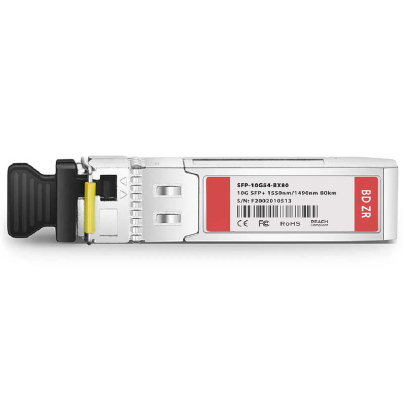 FyberOptix Cisco Compatible 10GBASE-BX80-D BiDi SFP+ 1550nm-TX/1490nm-RX 80km DOM Simplex LC/UPC SMF Optical Transceiver Module