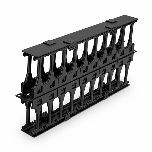 FyberOptix Horizontal Dual Sided High Capacity Cable Manager, 1RU, Finger Duct with Cover, 9.07 in. Depth