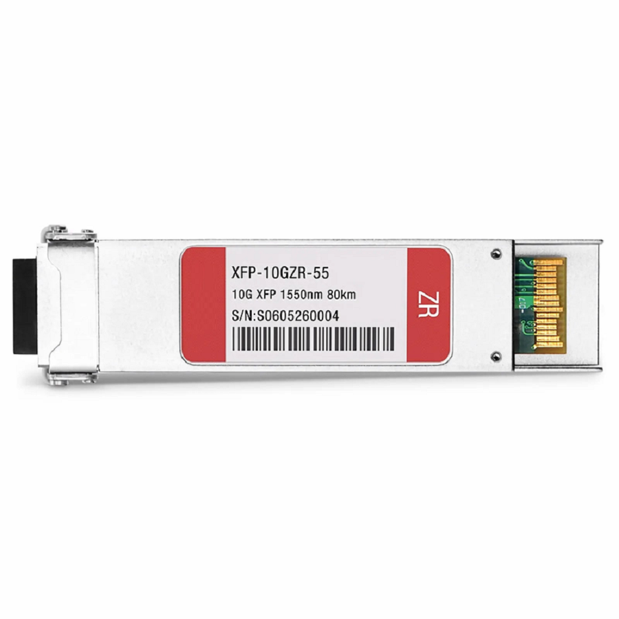 FyberOptix Cisco XFP-10GZR-OC192LR Compatible 10GBASE-ZR/ZW and OC-192/STM-64 LR-2 XFP 1550nm 80km DOM Duplex LC SMF Optical Transceiver Module