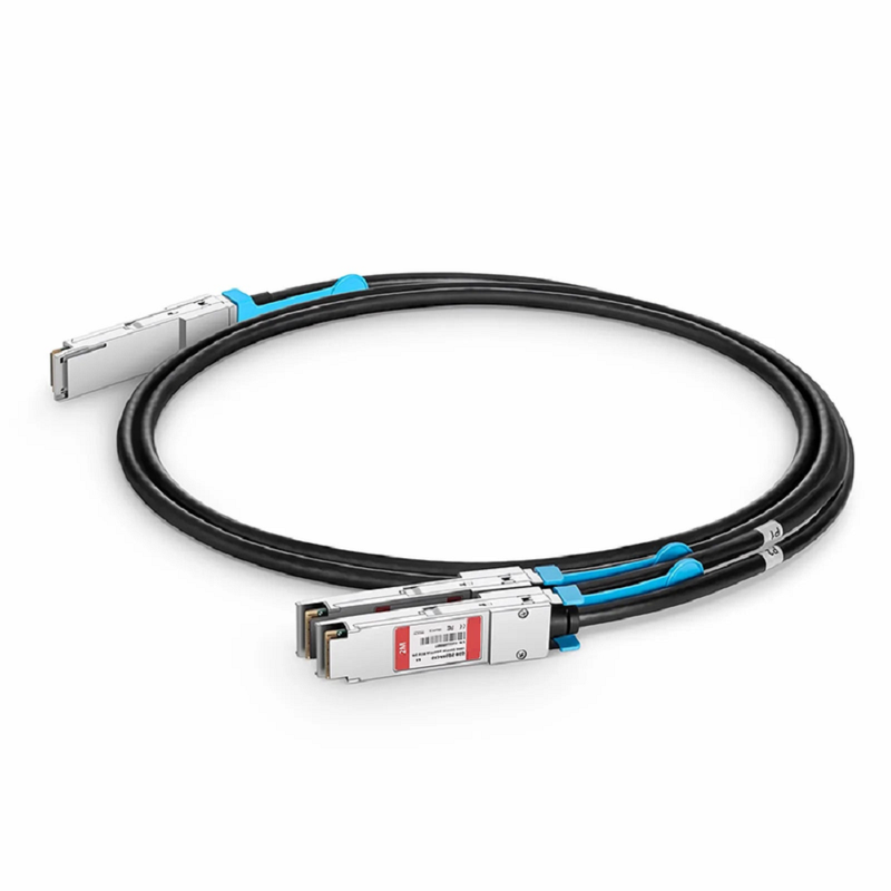 FyberOptix 2m (7ft) Dell Compatible 100G QSFP28 4 x 25G NRZ to 2 x 50G QSFP28 2 x 25G NRZ Active Direct Attach Copper Breakout Cable
