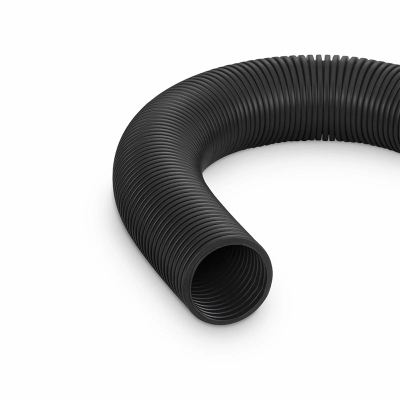 FyberOptix 25m (82ft) Black Flame Retardant Polypropylene Convoluted Tubing, 36mm Inside Diameter