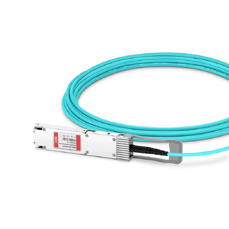 FyberOptix 30m (98ft) Cisco Compatible 400G OSFP 8 x 50G PAM4 Flat Top to 400G QSFP-DD 8 x 50G PAM4 Active Optical Cable