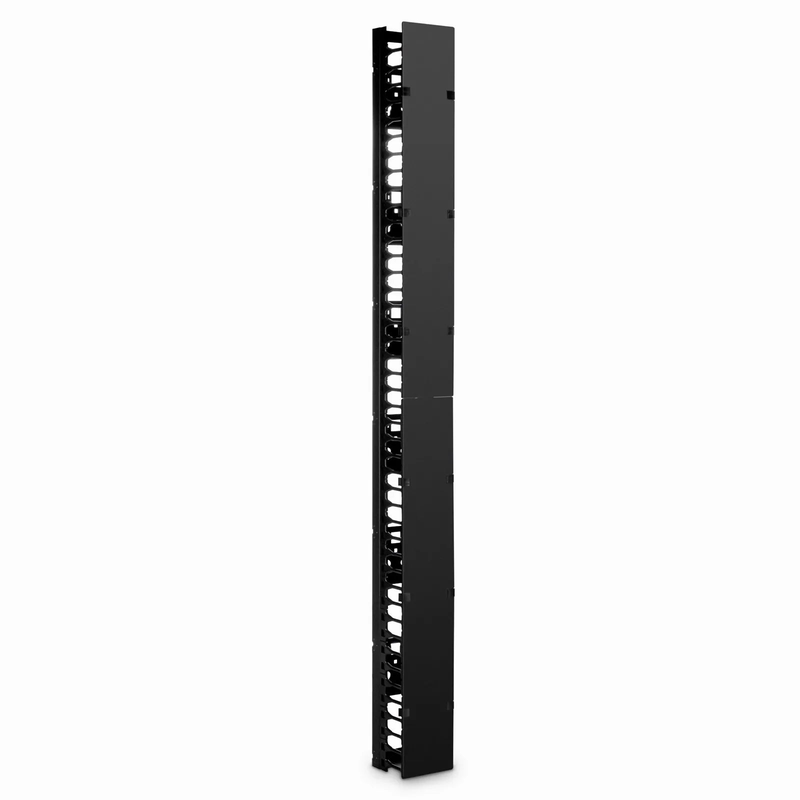 FyberOptix Vertical Single Sided Steel Cable Manager, 45RU, Bend Radius Finger, 5.5 in. Wide