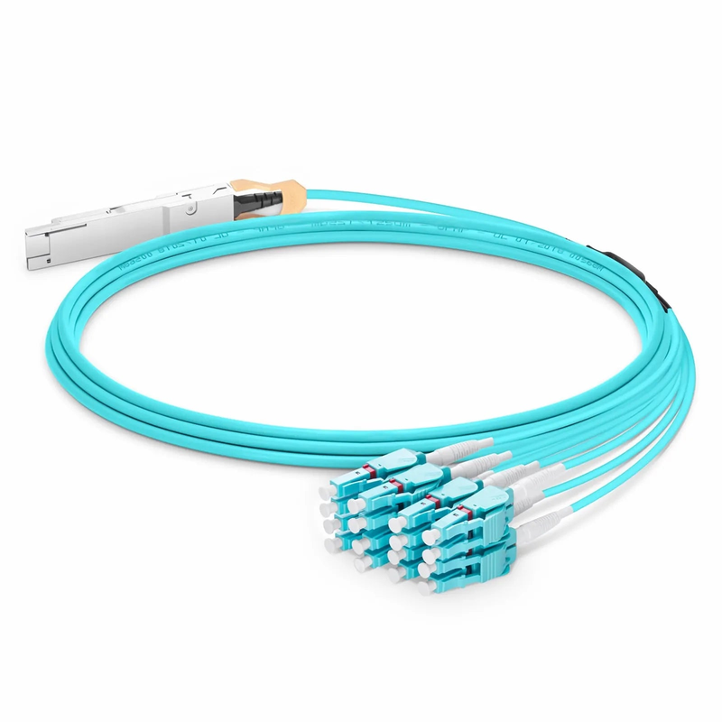 FyberOptix 25m (82ft) Generic Compatible 200G QSFP-DD 8 x 25G NRZ to 8 x 25G LC Duplex Active Optical Breakout Cable