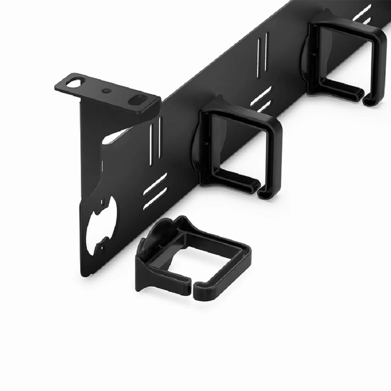 FyberOptix Horizontal Single Sided Cable Manager for 19 in. Rack or Cabinet, 0RU, 5 Snap-in D-Rings, 4.29 in. Depth