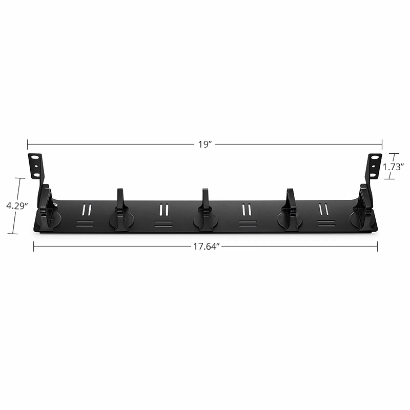 FyberOptix Horizontal Single Sided Cable Manager for 19 in. Rack or Cabinet, 0RU, 5 Snap-in D-Rings, 4.29 in. Depth