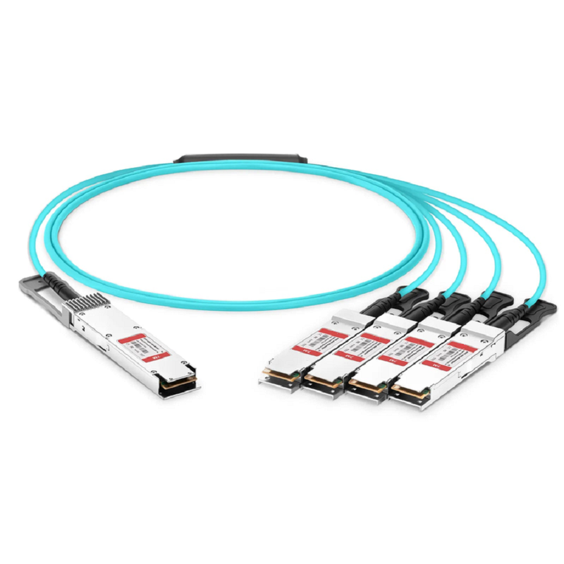 FyberOptix 2m (7ft) Generic Compatible 200G QSFP56 4 x 50G PAM4 to 4 x 50G SFP56 50G PAM4 Active Optical Breakout Cable