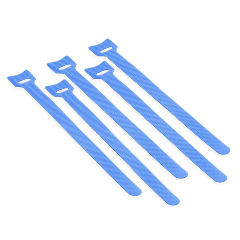 FyberOptix 100Pcs/Pack 8in.L x 0.5in.W T-type Reusable Cable Ties, Blue