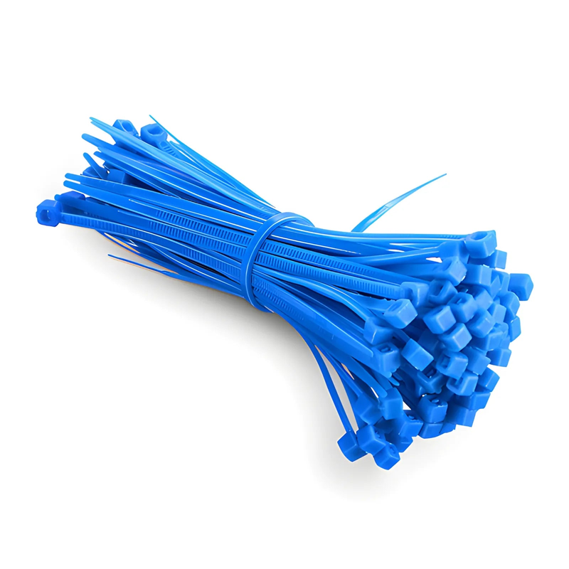 FyberOptix 100-Pack 4in.L x 0.1in.W Self-Locking Nylon Cable Ties, Blue