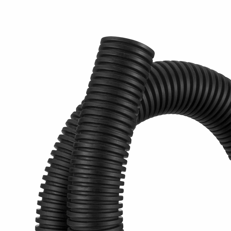 FyberOptix 10m (33ft) Black Flame Retardant Polypropylene Convoluted Tubing, 19mm Inside Diameter
