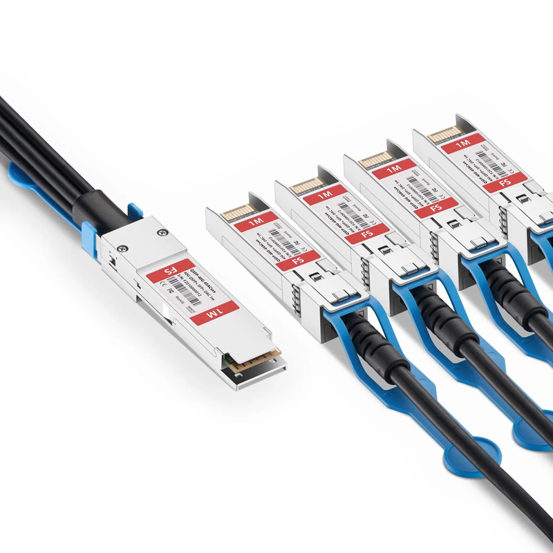 FyberOptix 1m (3ft) Cisco QSFP-4 x 10G-AC1M Compatible 40G QSFP+ to 4 x 10G SFP+ Active Direct Attach Copper Breakout Cable