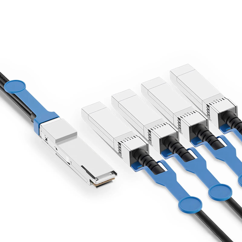 FyberOptix 1m (3ft) NVIDIA/Mellanox Compatible 40G QSFP+ to 4 x 10G SFP+ Ethernet Active Direct Attach Copper Breakout Cable