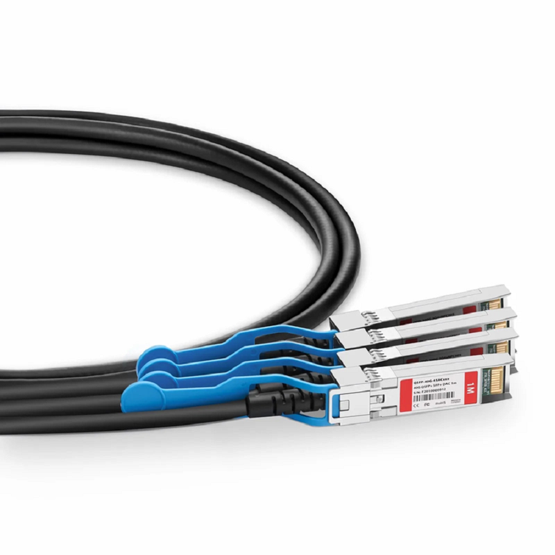 FyberOptix 1m (3ft) NVIDIA/Mellanox Compatible 40G QSFP+ to 4 x 10G SFP+ Ethernet Active Direct Attach Copper Breakout Cable