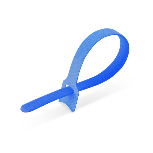 FyberOptix 100Pcs/Pack 8in.L x 0.5in.W T-type Reusable Cable Ties, Blue