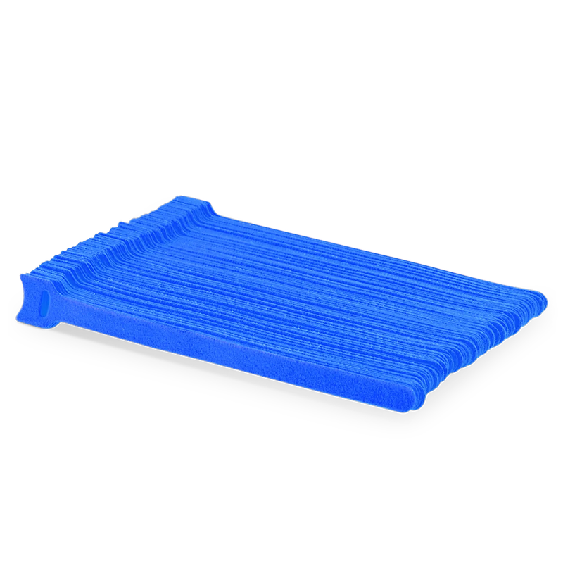 FyberOptix 100Pcs/Pack 8in.L x 0.5in.W T-type Reusable Cable Ties, Blue