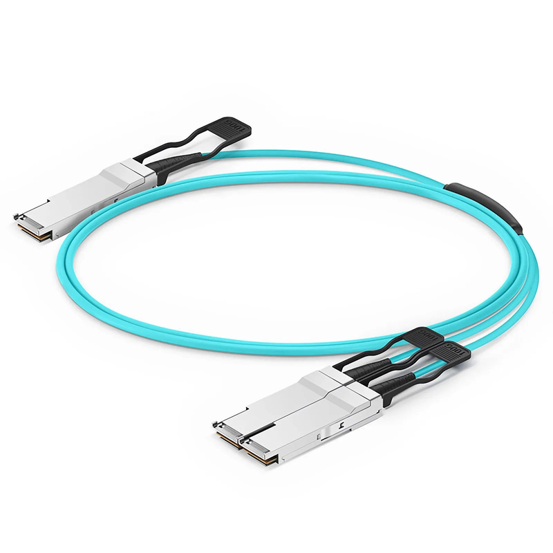 FyberOptix 3m (10ft) Cisco Compatible 100G QSFP28 4 x 25G NRZ to 2 x 50G QSFP28 2 x 25G NRZ Active Optical Breakout Cable
