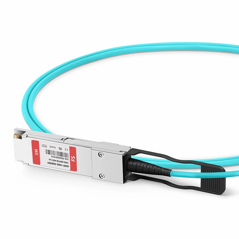 FyberOptix 3m (10ft) Cisco Compatible 100G QSFP28 4 x 25G NRZ to 2 x 50G QSFP28 2 x 25G NRZ Active Optical Breakout Cable