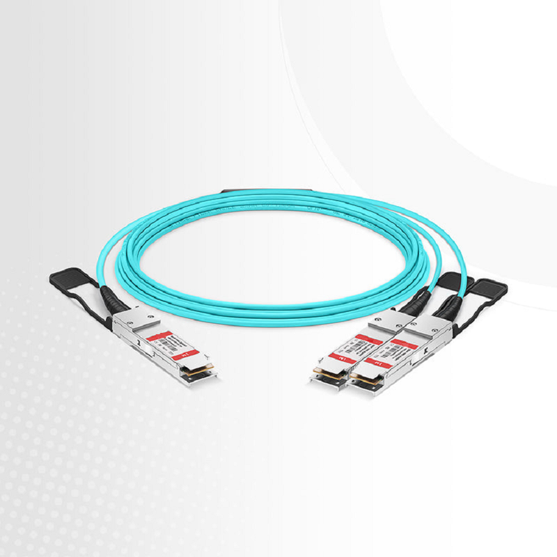 FyberOptix 100m (328ft) Cisco Compatible 100G QSFP28 4 x 25G NRZ to 2 x 50G QSFP28 2 x 25G NRZ Active Optical Breakout Cable