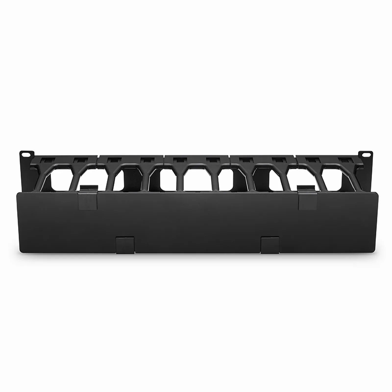 FyberOptix Horizontal Single Sided High Capacity Cable Manager, 2RU, Finger Duct with Cover, 4.56 in. Depth