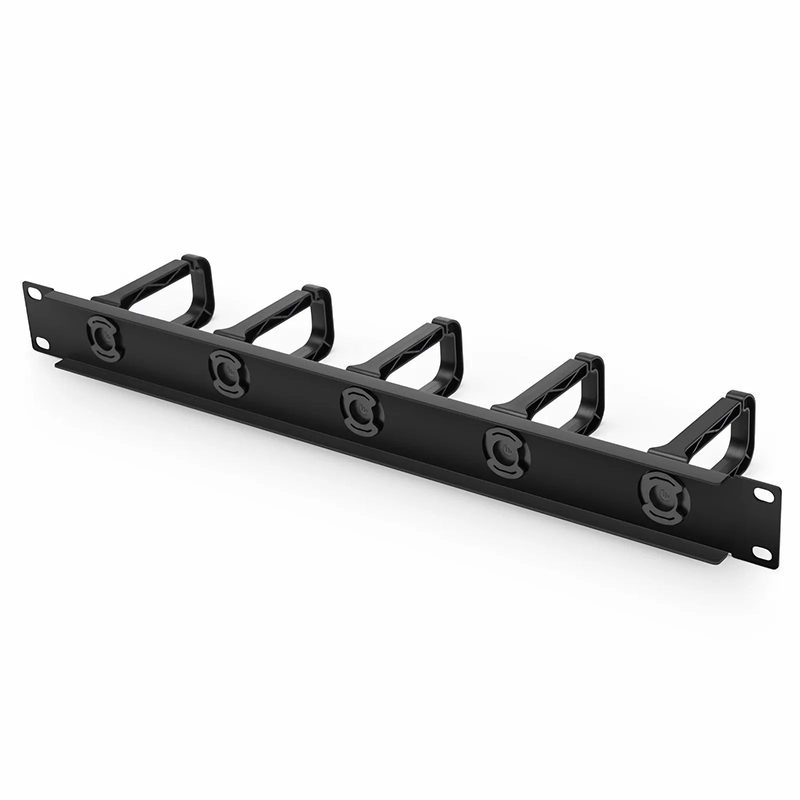 FyberOptix Horizontal Single Sided Manager, 1RU, 5 Snap-in D-Rings, 3.37 in. Depth