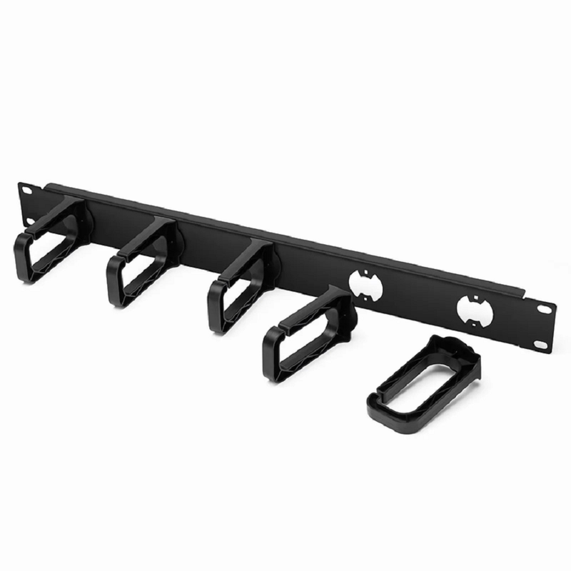 FyberOptix Horizontal Single Sided Manager, 1RU, 5 Snap-in D-Rings, 3.37 in. Depth