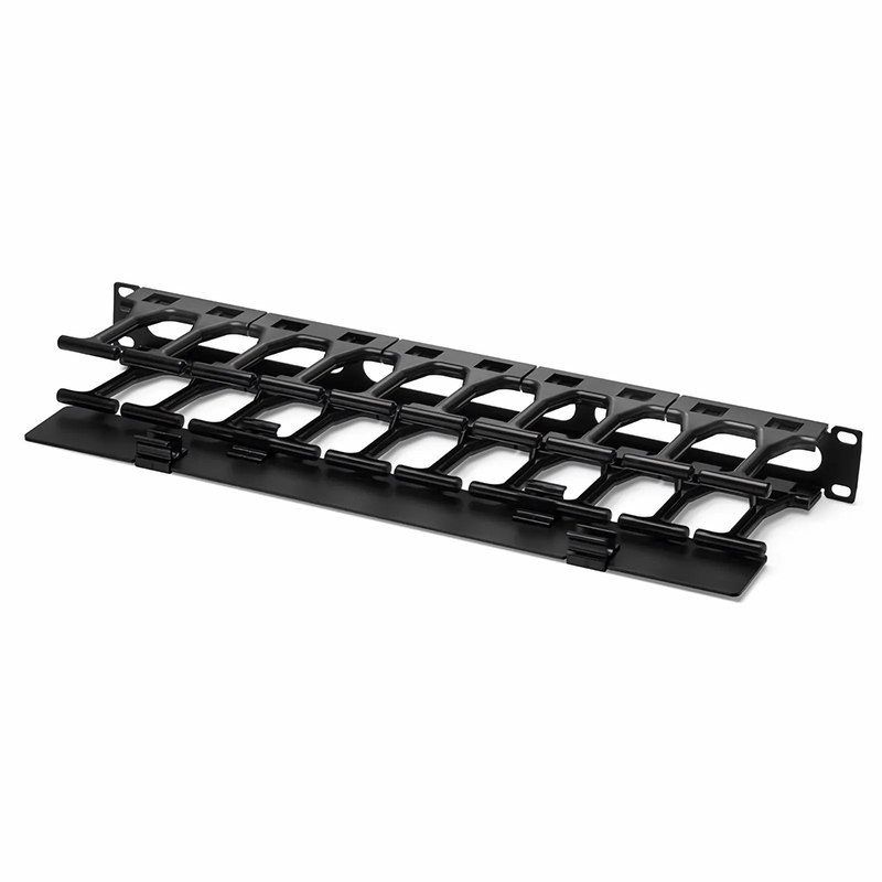 FyberOptix Horizontal Single Sided Steel Manager, 1RU, Finger Duct with Cover, 4.44 in. Depth