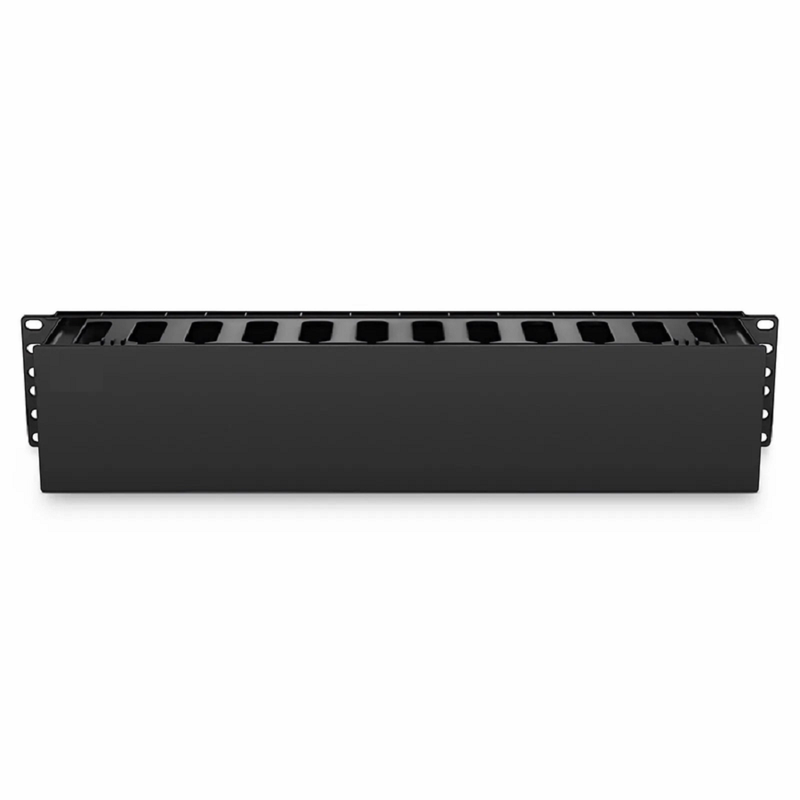 FyberOptix Horizontal Single Sided Manager, 2RU, Finger Duct with Cover, 3.43 in. Depth