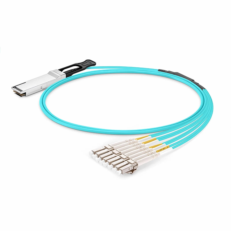 FyberOptix 1m (3ft) Cisco Compatible 100G QSFP28 4 x 25G NRZ to 4 Duplex LC 25G NRZ Active Optical Breakout Cable