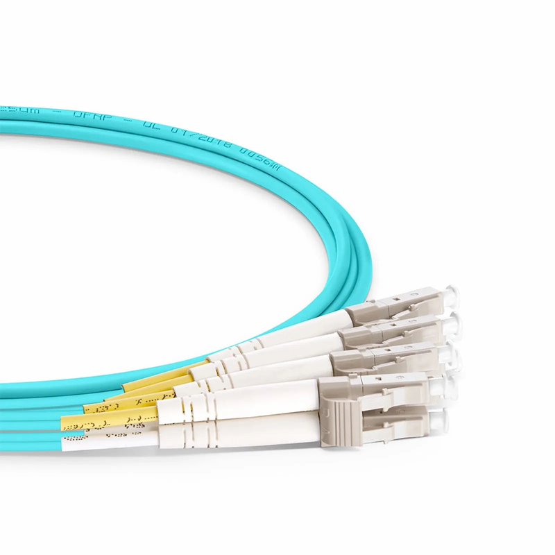 FyberOptix 15m (49ft) Intel Compatible 100G QSFP28 4 x 25G NRZ to 4 Duplex LC 25G NRZ Active Optical Breakout Cable