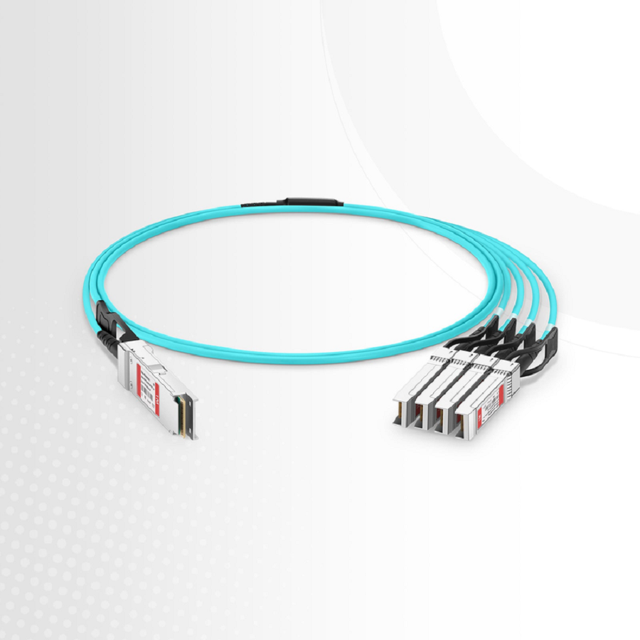 FyberOptix 3m (10ft) Cisco QSFP-4SFP25G-AOC3M Compatible 100G QSFP28 4 x 25G NRZ to 4 x 25G SFP28 NRZ Active Optical Breakout Cable