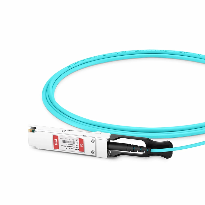 FyberOptix 10m (33ft) Cisco QSFP-4SFP25G-AOC10M Compatible 100G QSFP28 4 x 25G NRZ to 4 x 25G SFP28 NRZ Active Optical Breakout Cable