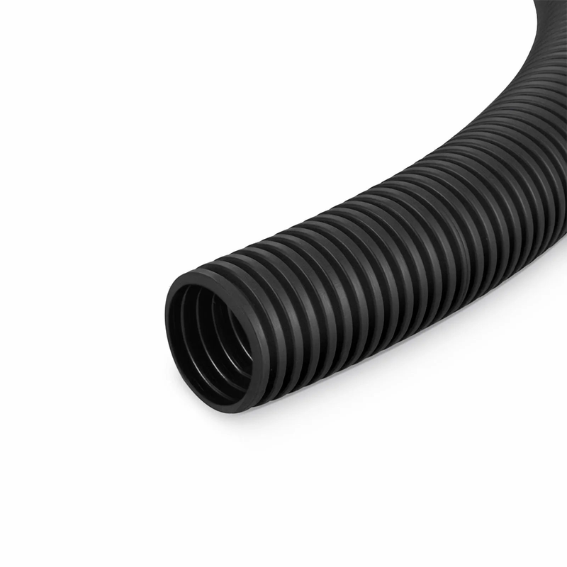 FyberOptix 25m (82ft) Black Flame Retardant Polypropylene Convoluted Tubing, 19mm Inside Diameter