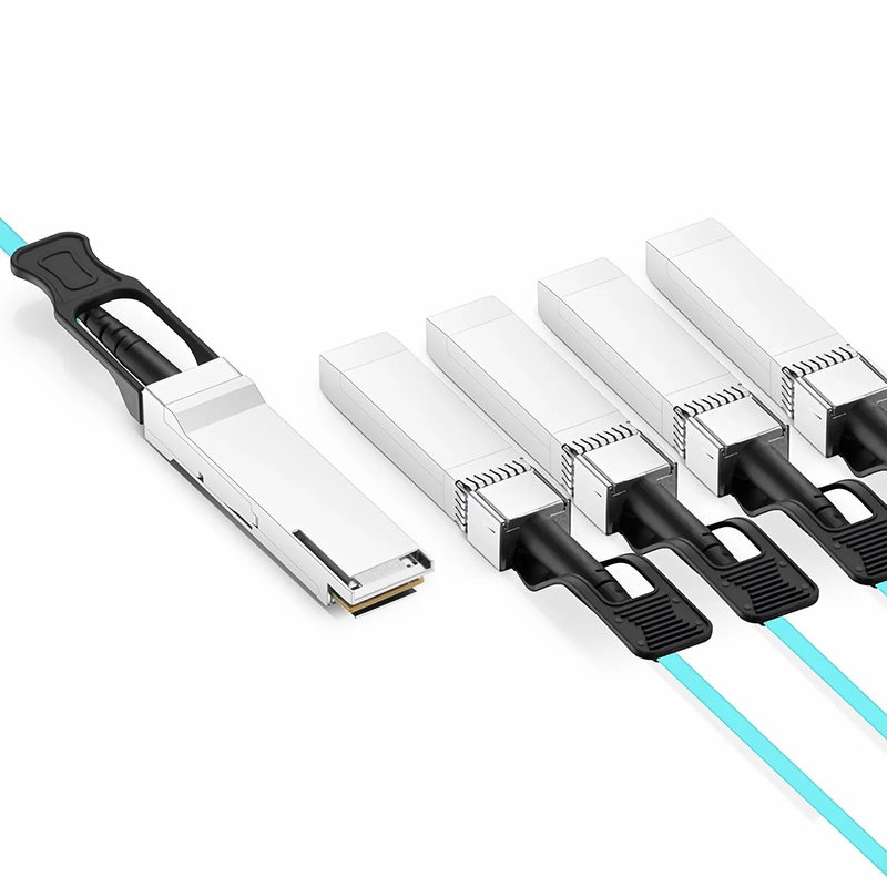 FyberOptix 30m (98ft) Cisco QSFP-4SFP25G-AOC30M Compatible 100G QSFP28 4 x 25G NRZ to 4 x 25G SFP28 NRZ Active Optical Breakout Cable