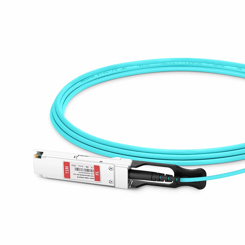 FyberOptix 15m (49ft) Cisco QSFP-4SFP25G-AOC15M Compatible 100G QSFP28 4 x 25G NRZ to 4 x 25G SFP28 NRZ Active Optical Breakout Cable