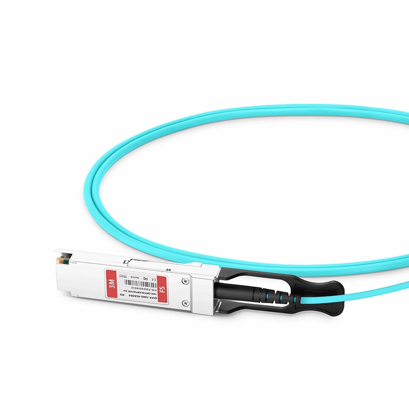 FyberOptix 3m (10ft) HW AOC-Q28-S28-3M Compatible 100G QSFP28 4 x 25G NRZ to 4 x 25G SFP28 NRZ Active Optical Breakout Cable