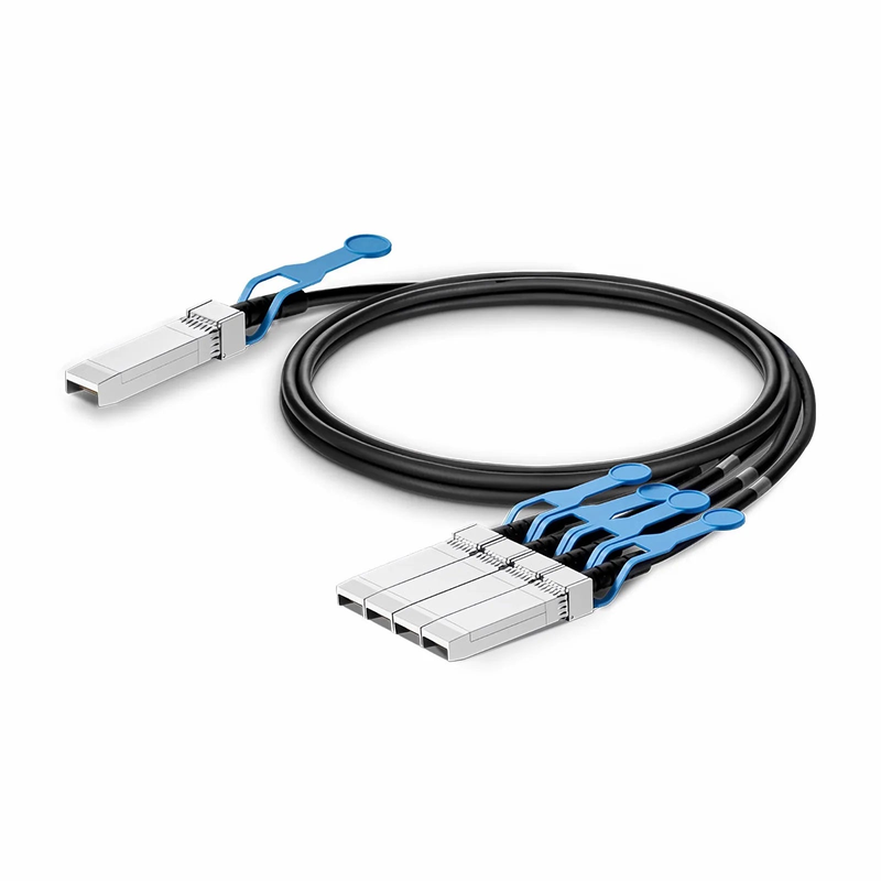 FyberOptix 1m (3ft) Generic Compatible 100G QSFP28 4 x 25G NRZ to 4 x 25G SFP28 NRZ Active Direct Attach Copper Breakout Cable