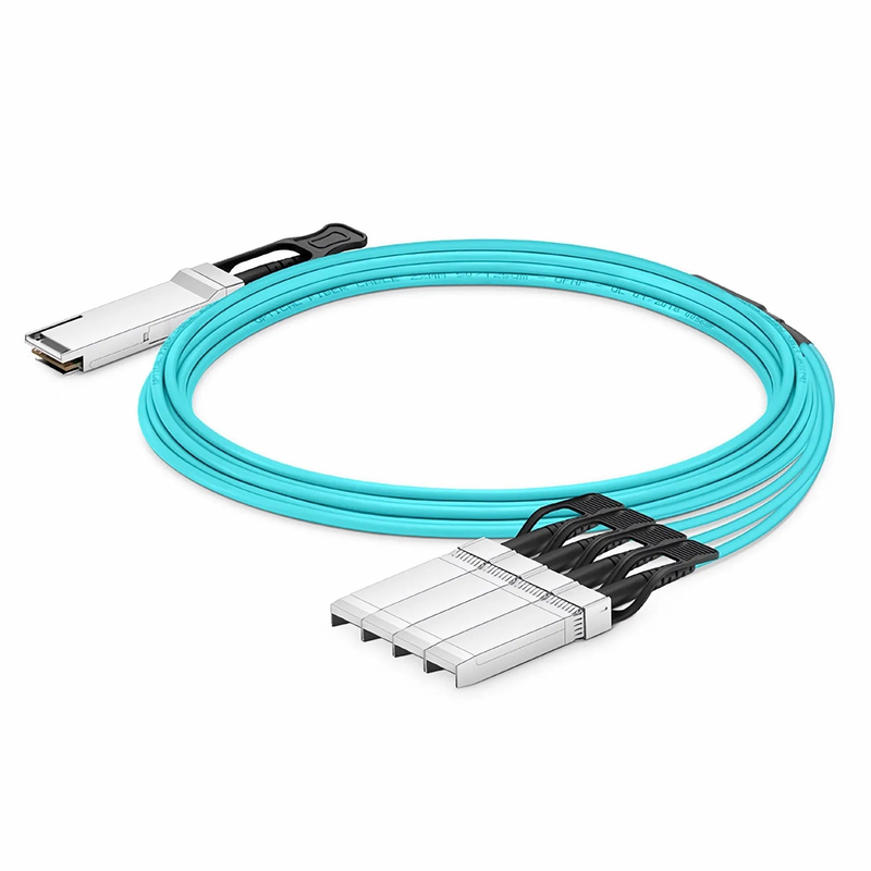 FyberOptix 30m (98ft) Cisco QSFP-4SFP25G-AOC30M Compatible 100G QSFP28 4 x 25G NRZ to 4 x 25G SFP28 NRZ Active Optical Breakout Cable