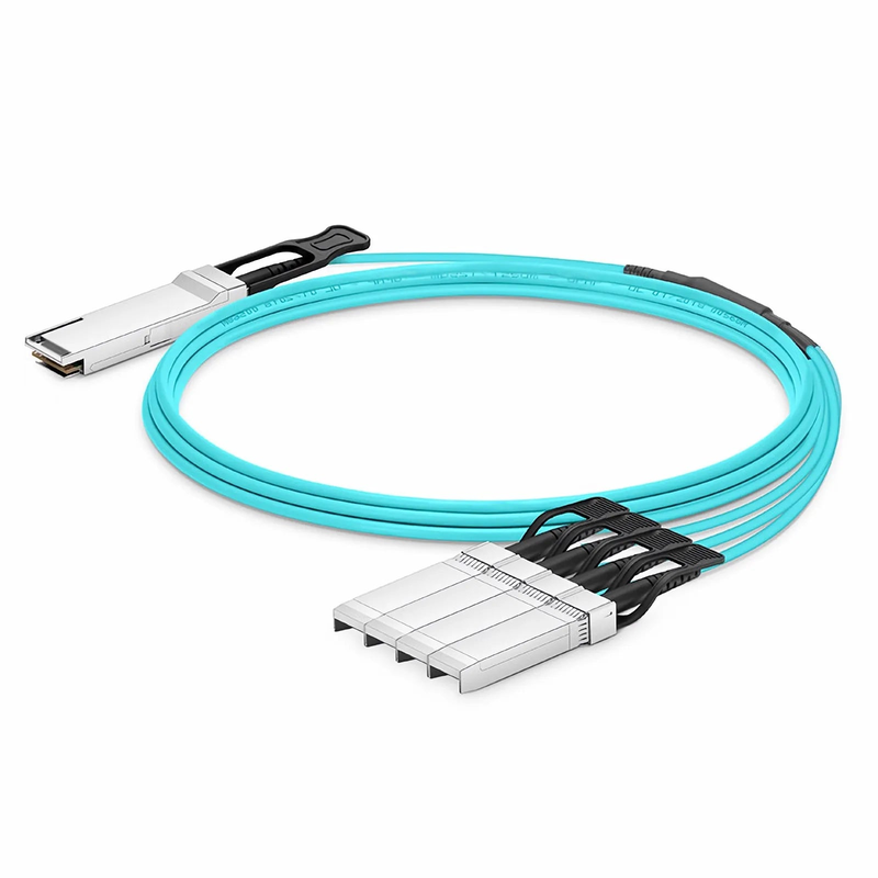 FyberOptix 25m (82ft) Cisco QSFP-4SFP25G-AOC25M Compatible 100G QSFP28 4 x 25G NRZ to 4 x 25G SFP28 NRZ Active Optical Breakout Cable