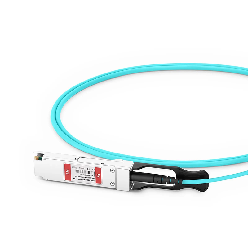 FyberOptix 1m (3ft) Dell AOC-Q28-4SFP28-25G-1M Compatible 100G QSFP28 4 x 25G NRZ to 4 x 25G SFP28 NRZ Active Optical Breakout Cable