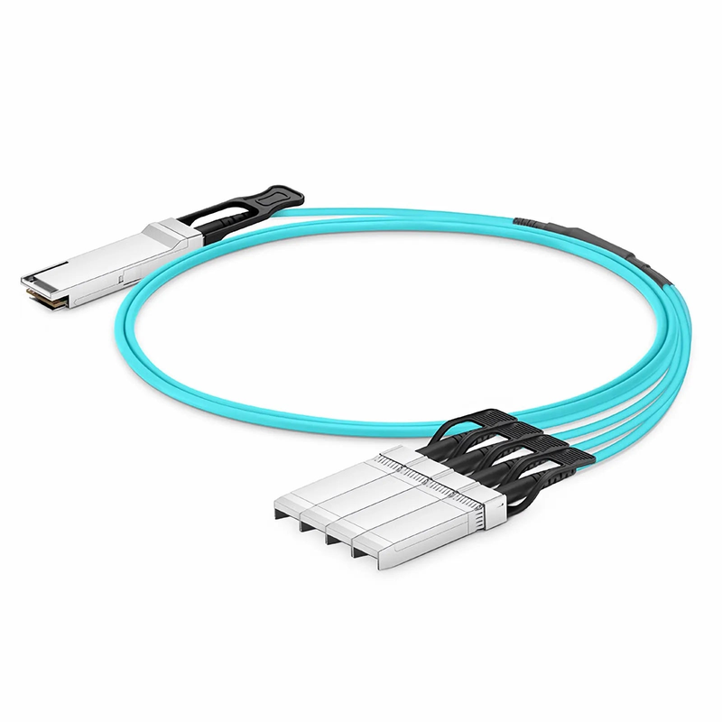 FyberOptix 1m (3ft) Brocade 100G-Q28-S28-AOC-0101 Compatible 100G QSFP28 4 x 25G NRZ to 4 x 25G SFP28 NRZ Active Optical Breakout Cable