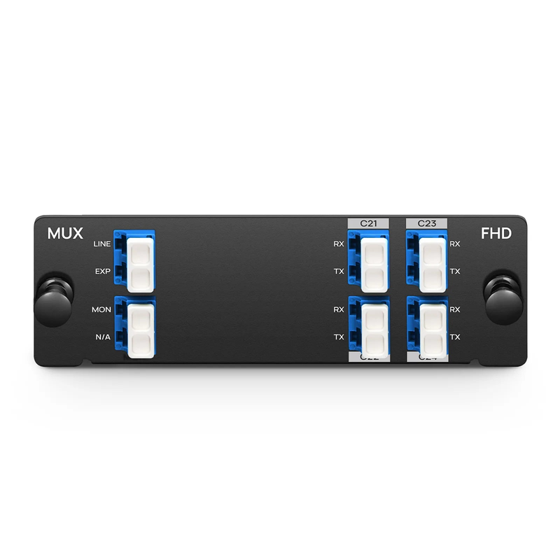 FyberOptix 4 Channels DWDM Mux Demux, 100GHz C21-C24, with Monitor and Expansion Port, 2.75dB Typical IL, LC/UPC, Single Fiber, Side-A, High Density, FHDÃ¢â€žÂ¢ Plug-in Module