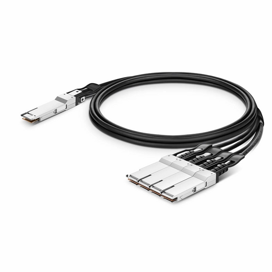 FyberOptix 3m (10ft) Generic Compatible 400G QSFP-DD 8 x 50G PAM4 to 4 x 100G QSFP56 2 x 50G PAM4 Passive Direct Attach Copper Breakout Cable
