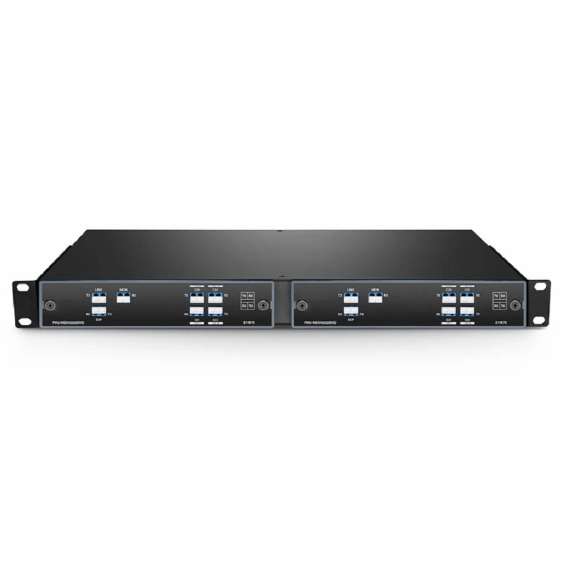 FyberOptix 4 Channels DWDM Mux Demux, 100GHz C20-C23, with Monitor and Expansion Port, 1.6dB Typical IL, LC/UPC, Dual Fiber, FMU Plug-in Module